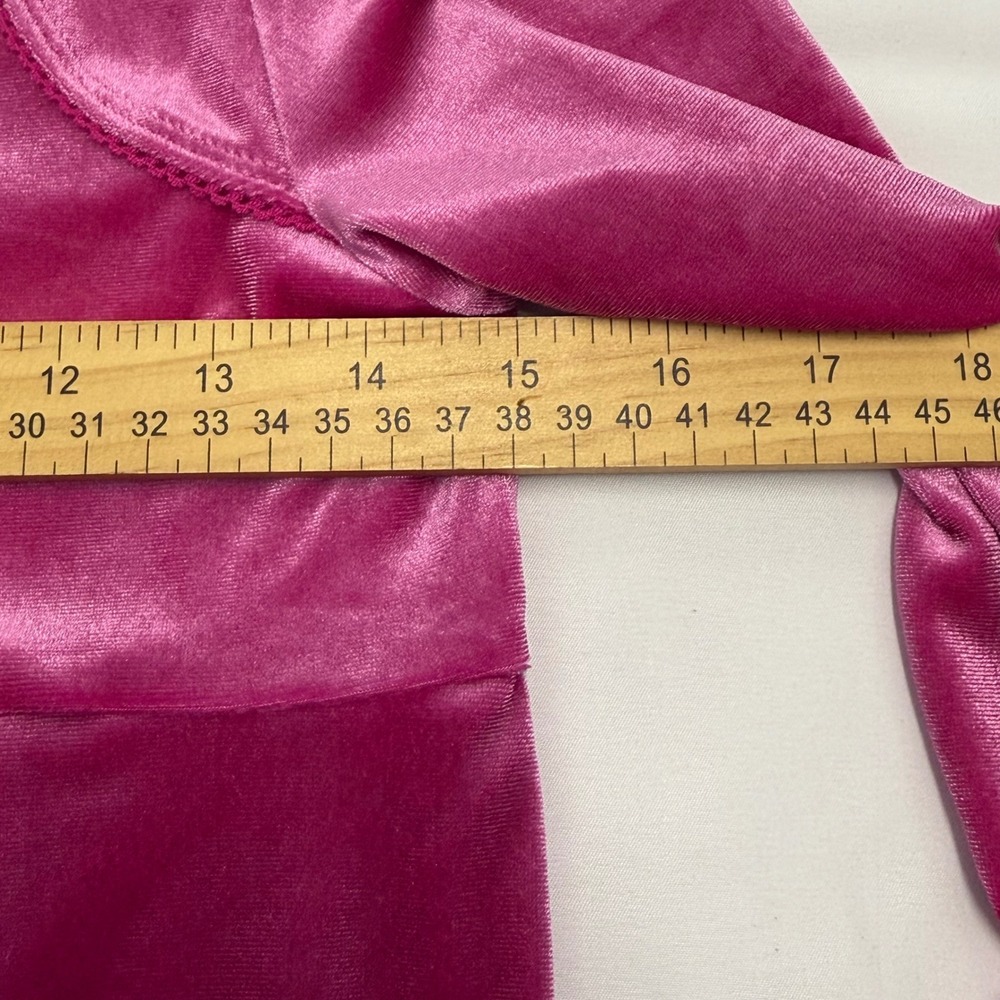 Gap Kids Girls XL 12 Velvet Long Sleeve Dress Bright Fuchsia Pink Dance Party - Picture 6 of 8